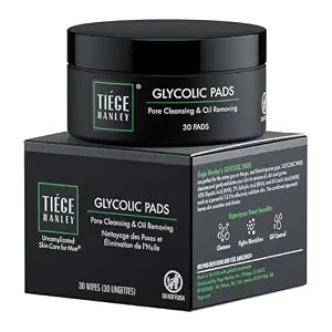 Tiege Hanley Glycolic Acid Pads for Men, Face Wipes, 30 Count
