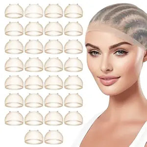 TaShow 30 Pcs Wig Caps for Women, Transparent Lace Front Stocking Caps