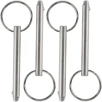 4 Pcs Quick Release Pin, Diameter 1/4"(6.3mm), Overall Length 2.56"(65mm), Usable Length 2"(51mm), Full 316 Stainless Steel, Bimini Top Pin, Marine Hardware