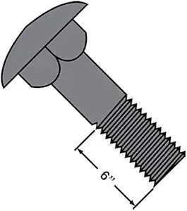 5/8-11X8 Carriage Bolt Galvanized Partially Threaded Under Sized Body (Pack Qty 30) BC-62128CG by Shorpioen