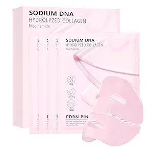 4-Pack Salmon DNA (PDRN) Pink Collagen Jelly Mask - Soothing & Hydrating Gel Face Mask for Sensitive Skin