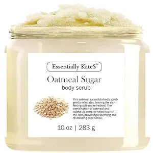 Oatmeal Sugar Body & Foot Scrub 10 oz - Very Gentle, and Perfect for Sensitive Skin, for a complete spa-like experience - Packaging color may vary.