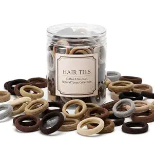 100 Pcs Baby Hair Ties, Small No Damage Elastic Hair Bands(Coffee Tones）