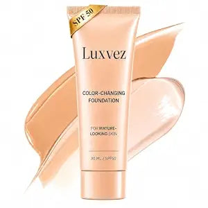 Color Changing Foundation for Mature Skin: Self Adjusting Face Makeup - Lightweight Buildable Coverage with Vitamin E, Natural Matte Finish1 Fl Oz (30 mL)