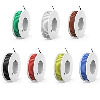 24awg Silicone Electrical Wire Cable Kit 7 Colors 30ft Each Spool