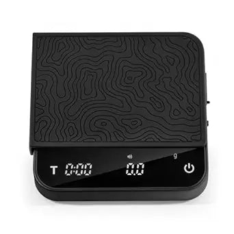 Mini Coffee Scale with Timer  Digital Barista Weight Scale with Designer-Patterned Tamper Mat, 0.1g High Precision, Portable & Rechargeable for Espresso, Pour Over, Drip, and Kitchen Brewing Use