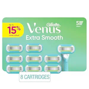Gillette Venus Extra Smooth Women���s Razor Blades, 5-Bladed Razor Refills, 8 Count
