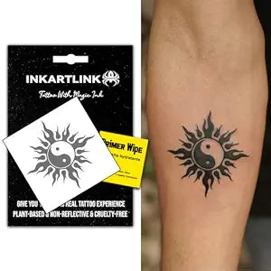 INKARTLINK Yin Yang Tai Chi Temporary Tattoos, Realistic Waterproof