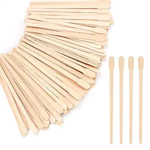 MMonDod 600 Pcs Wooden Eyebrow Waxing Sticks with Handle, Small Wax Sticks