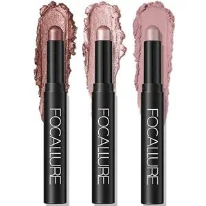FOCALLURE 3Pcs Cream Eyeshadow Stick Sets, Matte & Shimmer, Rose Mirage