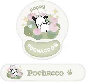 Cute Non-Slip Mouse Pad with Wrist Rest and Keyboard Wrist Support Pad for Desk Typing Gaming Home Office, Pochacco