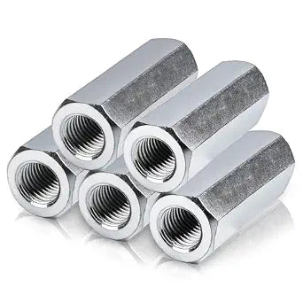 Hicarer 5 Pcs 3/8-24 Hex Coupling Nuts, 1-1/8" Long Zinc Plated