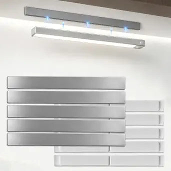 Magnetic Tape, 5Pack Adhesive Iron Strips for Magnetic Under Cabinet Lights, 3M Double Sided Tape Magnet Strips for LED Cabinet Lighting(no Magnet)