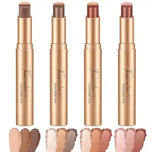 3 Color Eyeshadow Stick Set of 4, Waterproof Shimmer Cream Eye Shadow #01