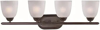 Maxim Lighting Axis 4-Light Bath Vanity Light | Oil Rubbed Bronze Finish | Frost Glass Shade | Transitional Bathroom Vanity Light | 11314FTOI