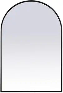 Elegant Decor Ayra 24x36 Arch Modern MDF Wood/Iron Mirror in Black