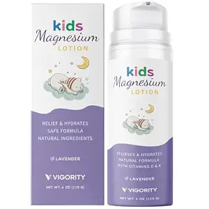 Magnesium Lotion for Kids & Babies Sleep - Bedtime Calming Body Cream with Natural Ingredients, Lavender Oil, Shea Butter & Multi Vitamins - Topical Magnesium Soothing Relief, Promotes Relaxation