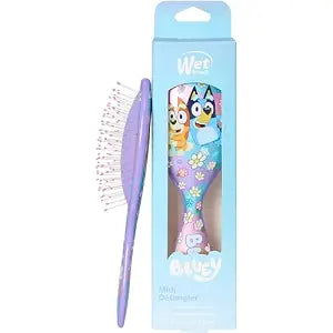 Wet Brush Bluey & Bingo Kids Midi Hair Brush, Smaller Size For Little Hands, Soft Bristles Detangle Knots With Ease, Ergonomic Handle, For All Hair Types, Limited Edition, Purple