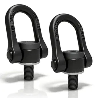 2 Pack Swivel Eye Bolt Hoist Ring, M8 x 12 Heavy Duty Metric Thread Swivel Eye Bolt, 1100lb Large Capacity, G80 Alloy Steel Material,360 Rotation Hoist Ring, 1080Mpa Tensile Strength