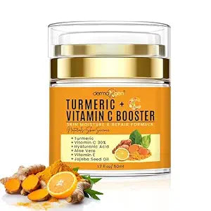 Turmeric Face Cream with 30% Vitamin C – Glow Booster, Anti-Aging & Skin Repair Moisturizer for Dark Spots, Hydration & Radiance – Vitamin C Cream for All Skin Types (1.7 fl oz)