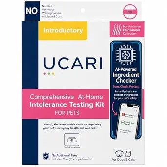 UCARI Pet Food & Ingredient Insight Kit + AI Ingredient Checker for Dogs & Cats | 350+ Foods & Ingredients Analysis | At-Home Hair Sample Kit with Digital Report