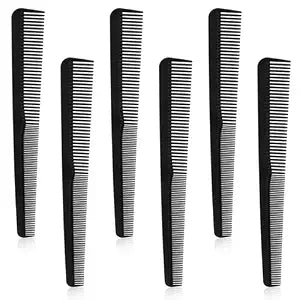 Carbon Fiber Barber Comb - 2 in 1 Salon Stylist Comb, Heat Resistant, Fine & Wide Tooth, Professional Hairstylist Tool