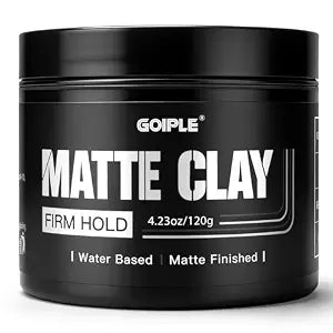 Goiple 4.23oz Men's Hair Styling Clay, Firm Hold, Matte Finish, Hair Clay Low Shine with Natural Ingredients, Add Volume & Texture, Men's Hair Product Ideal for All Men's Hair Types 120g