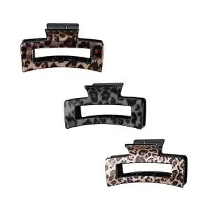 3.5'' Creaseless Tortoise Shell Hair Clips for Women Leopard Print Hair Claw Clips Girls – Acrylic French Banana Barrettes, Non-Slip Strong Hold for Thick & Thin Hair Stylish Fashion Accessories
