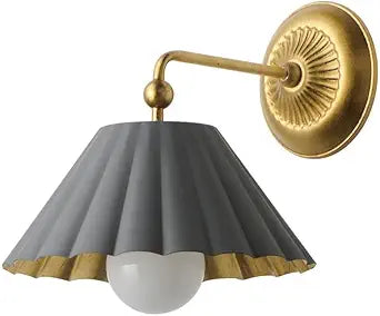 Maxim Lighting Primrose 1-Light Wall Sconce | Dark Grey/Gold Leaf Steel Finish | Transitional Indoor Light Fixture | Ideal for Hallways, Bedrooms & Bathrooms | Dimmable Damp Rated | 18051DGGL