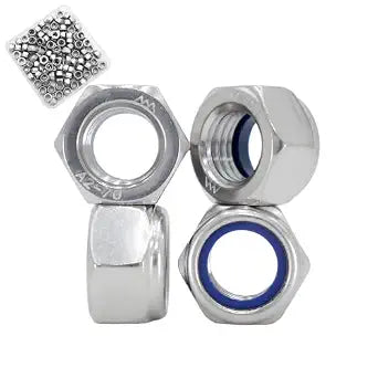 M50.8mm Lock Nuts, 100Pcs Stainless Steel Nylock Insert Locking Nuts