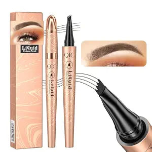4-Tip Brow Pen,Natural Hair Strokes,Brows,Liner,Beard,Hairline(2#Dark Brown)