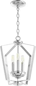 Quorum 894-3-14 Transitional Three Light Entry Pendant in Chrome Finish,