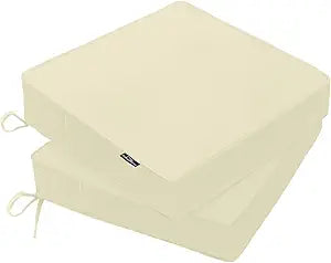 PatioGlow Outdoor Chair Cushions 18 x 18 x 3 Inch, Waterproof & Fade Resistant Patio Seat Cushion for Furniture with Handle and Ties, Thick Seating Pads for Outside Sofa Couch Set of 2, Yellow
