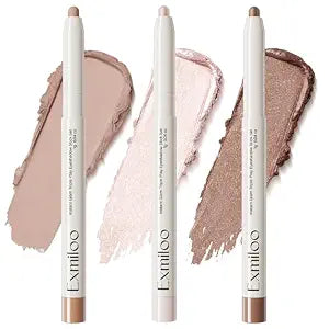 Exmiloo Cream Eyeshadow Stick Set, 3 Neutral Matte & Shimmer Waterproof