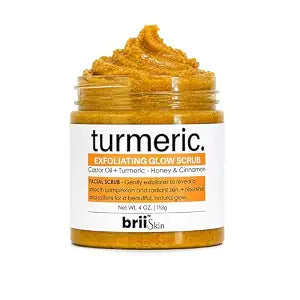 Turmeric Honey Sugar Scrub with Pumice for Face, Dark Spots, Acne, Deep Pore Exfoliating Facial Cleanser for Radiant, Even-Tone Skin