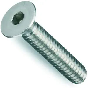 Socket Flat Countersunk Head Cap Screw, 3/8-16 x 7/8", Alloy Steel, Zinc, Hex Socket (Quantity: 100) Coarse Thread, 3/8 inch Hexagonal Allen Bolt, Length: 7/8 inch