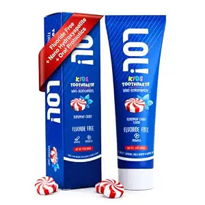 LOL Kids Toothpaste Mint Fluoride Free, Nano Hydroxyapatite, Oral Probiotic