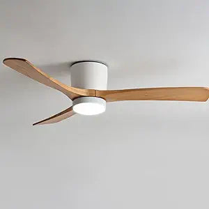 36in Nordic Indoor Ceiling Fan Light 12W LED Dimmable Fan Lights Living Room Dining Room Ceiling Lighs Fan Lighting 6 Gear Wind Speed Ceiling Fan With Light Wooden Fan Blades