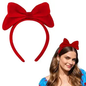 Jaciya Burgundy Bow Headbands for Women Velvet Cute Hair Bow Headband