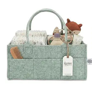 Parker Baby Co. Felt Diaper Caddy Organizer - Large, Sage