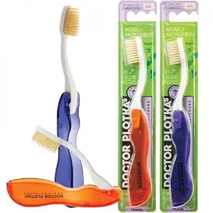 MOUTHWATCHERS Soft Flossing Folding Travel Toothbrush, Pack of 2, Assorted