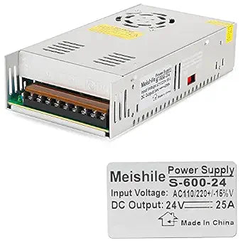 24V 25A 600W DC Switching Power supply Adapter PSU AC-DC 24Volt Industrial Transformer Converter 0-20/10amps LED drive Lamp Meter Electric Printer Heater Motor Pump Stereos Amplifier Fan SMPS 110V/220