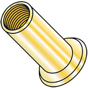 1/4-20-.140 Flat Head Threaded Insert Rivet Nut Steel Zinc Yellow Dichromate Non-Ribbed (Pack Qty 1,000) BC-XS-14140 by Shorpioen
