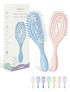 HIPPIH 2 Pack Hair Brush - Wet Dry Detangler Brush, Hair Brushes for Women