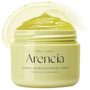 ARENCIA Vitamin C Booster Gel Cream with Niacinamide & Glutathione & Ceramide, Hydrating Gel Moisturizer, Supports Even-Looking Skin Tone & Smooth Texture, 50 g (1.76 oz)