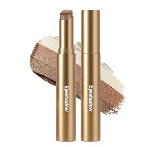 3 Colors Gradient Eyeshadow Stick, Bronze Glitter Metallic Champagne Gold Brown Nude Cream Eyeshadow Pencil, Long Lasting & Waterproof Smooth Blendable Eye Shadow for Older Women Makeup