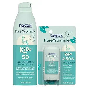 Coppertone Pure and Simple Kids Sunscreen SPF 50, Variety Pack, 2 items