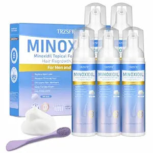 5% Minoxidil Foam for Men & Women, Hair Regrowth Treatment for Thinning Hair & Beard Growth, Extra Strength Topical Foam, Clinically Proven Hair Loss Treatment, 6 Month Supply (14OZ Total)