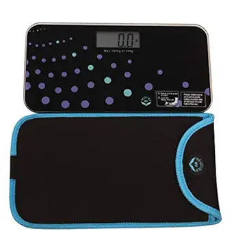 NewlineNY Trendy Wave Mini Bathroom Scale + Travel Slip Case, SBB0721M-NYTW + NY-MSS101-BBL