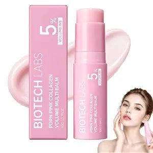 Femplus Collagen Plump & Repair Volufiline Balm, Volufiline Stick, Pink Collagen Volume Multi Balm, Korean Under Eye Balm, Hydrating & Firming for Face, Neck, Under Eyes, Lips